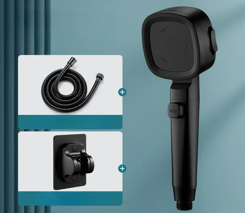 Pommeau de douche haute pression à 3 modes, réglable, avec arrêt une touche et économie d'eau 10