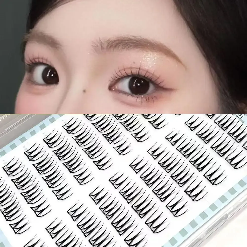Extensions de cils coréennes DIY, cils individuels en grappes, forme en U, courbure C, noir, longueurs mixtes, sans colle