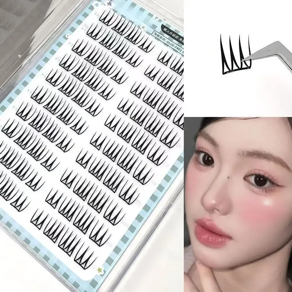 Extensions de cils coréennes DIY, cils individuels en grappes, forme en U, courbure C, noir, longueurs mixtes, sans colle 4