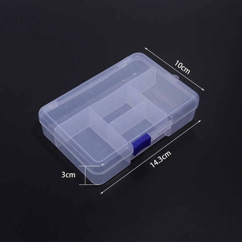 Boîte à bijoux en plastique, organiseur réglable à 5 à 28 compartiments, boîte de rangement pour perles et bijoux, étui rectangulaire 14