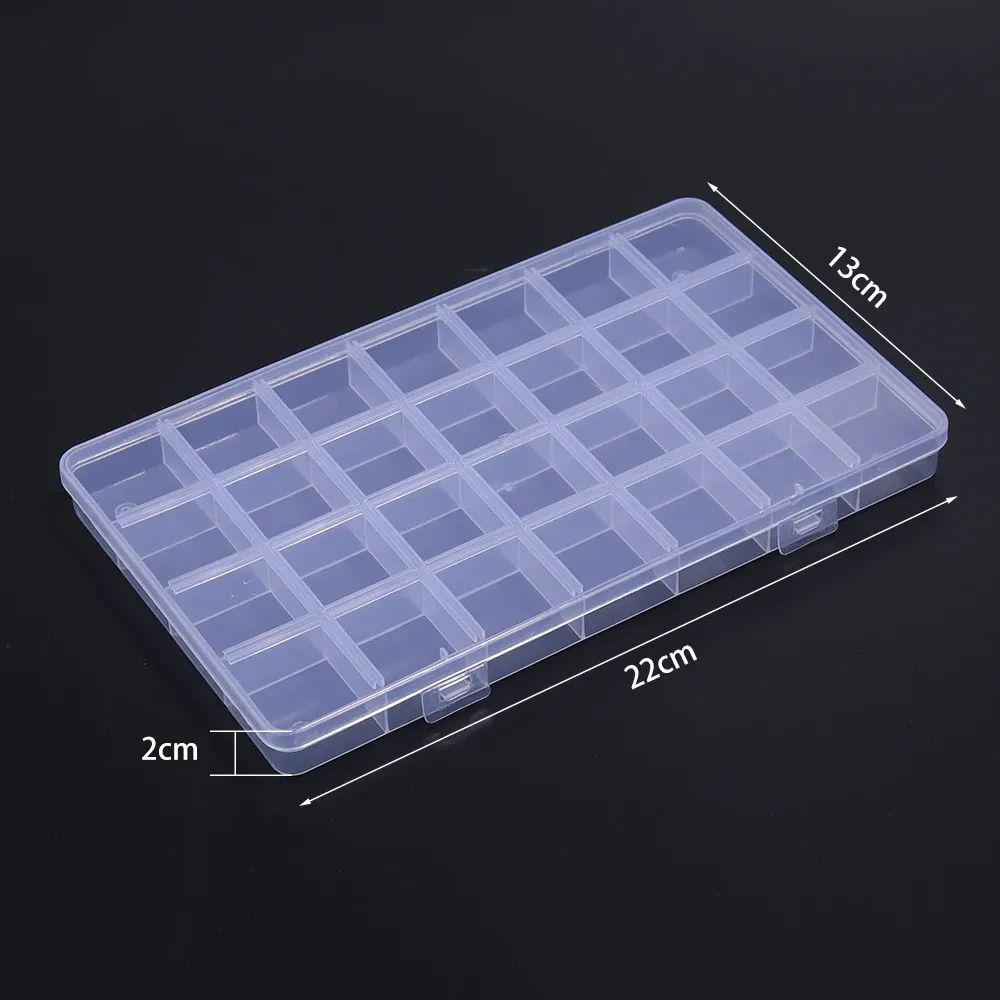 Boîte à bijoux en plastique, organiseur réglable à 5 à 28 compartiments, boîte de rangement pour perles et bijoux, étui rectangulaire 20