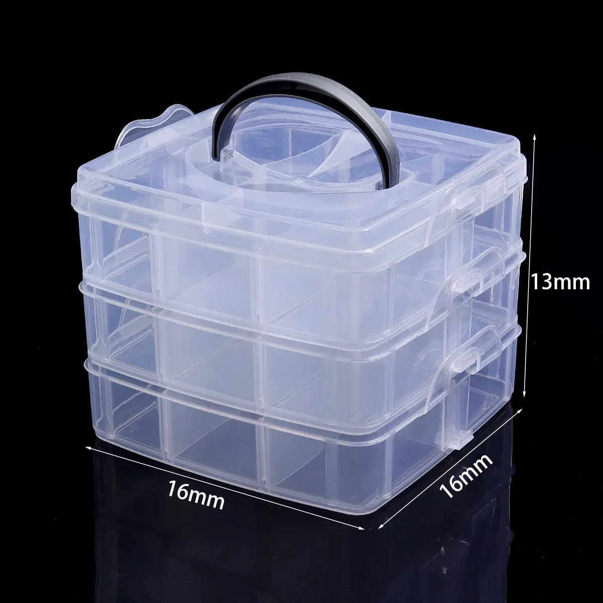 Boîte à bijoux en plastique, organiseur réglable à 5 à 28 compartiments, boîte de rangement pour perles et bijoux, étui rectangulaire 19