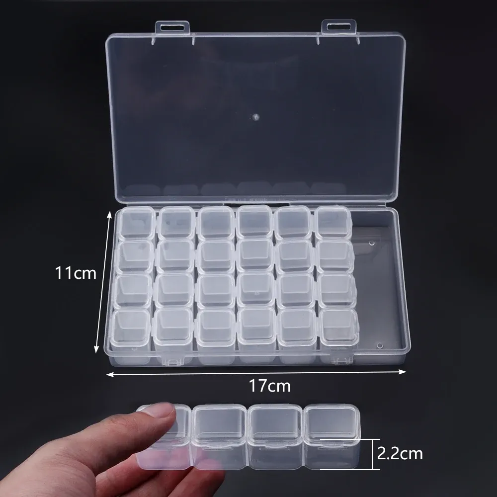 Boîte à bijoux en plastique, organiseur réglable à 5 à 28 compartiments, boîte de rangement pour perles et bijoux, étui rectangulaire 22