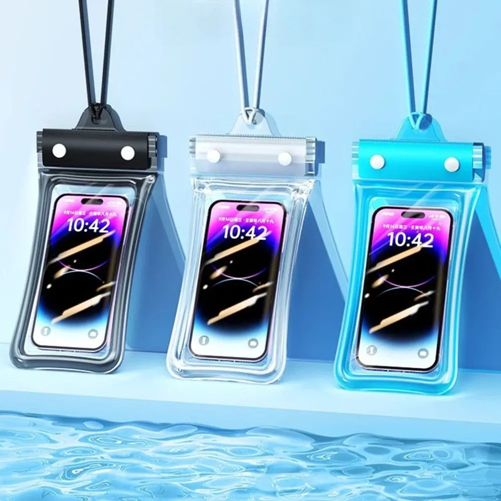 Pochette étanche flottante IPX8 avec airbag, compatible écran tactile, pour la natation, le rafting et les sources chaudes