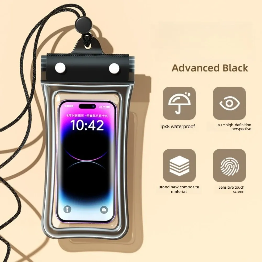 Pochette étanche flottante IPX8 avec airbag, compatible écran tactile, pour la natation, le rafting et les sources chaudes 7