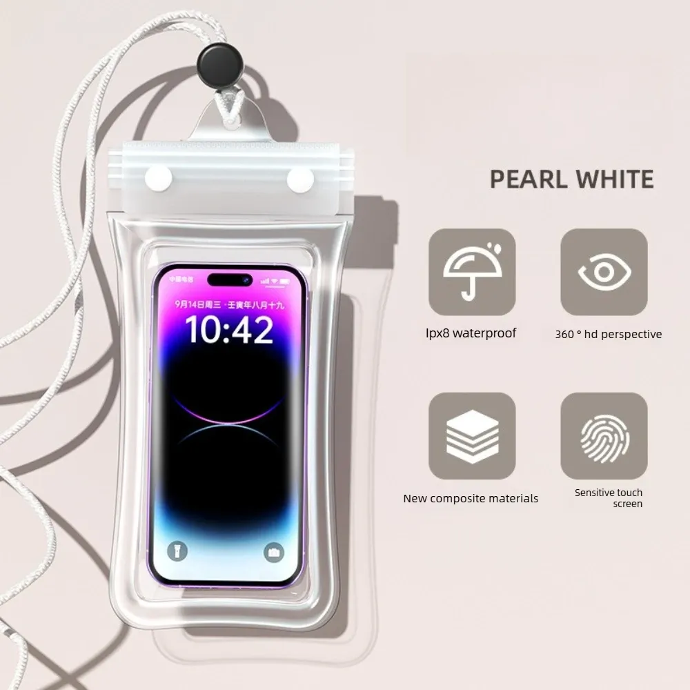Pochette étanche flottante IPX8 avec airbag, compatible écran tactile, pour la natation, le rafting et les sources chaudes 8