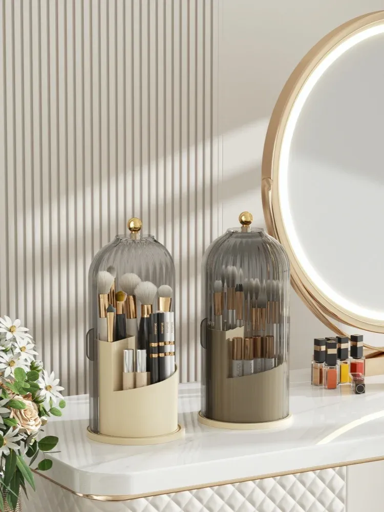 Boîte de rangement rotative pour pinceaux de maquillage, vue détaillée