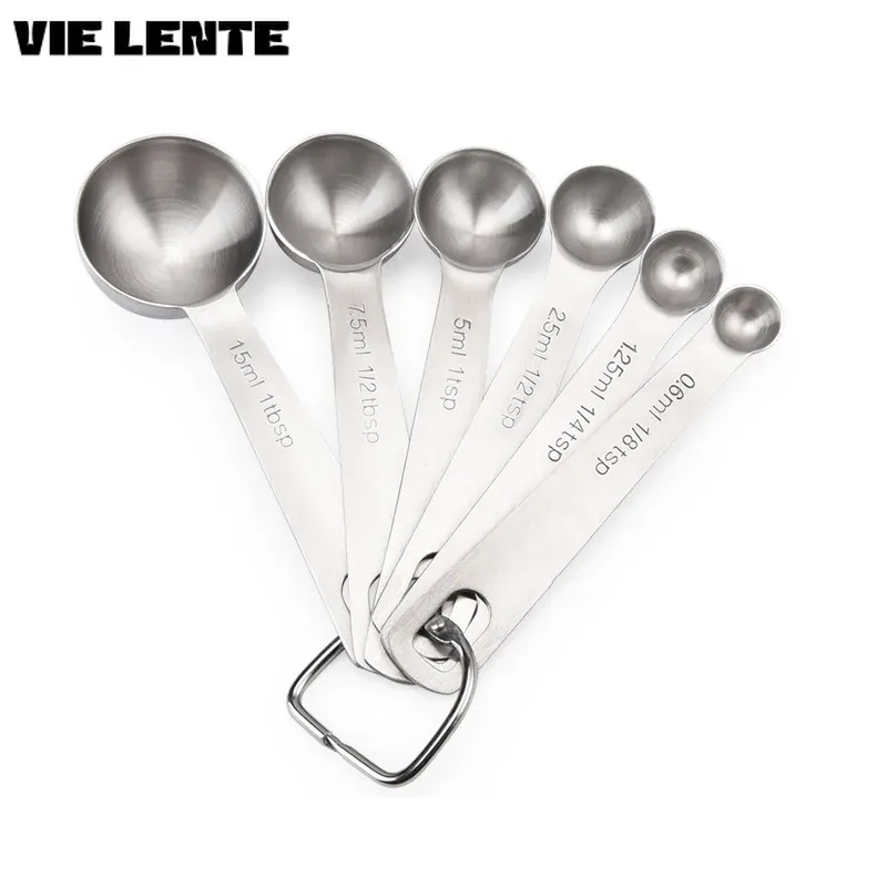 Ensemble de 6 cuillères à mesurer en acier inoxydable de qualité alimentaire pour sucre, café en poudre et épices - Image 1