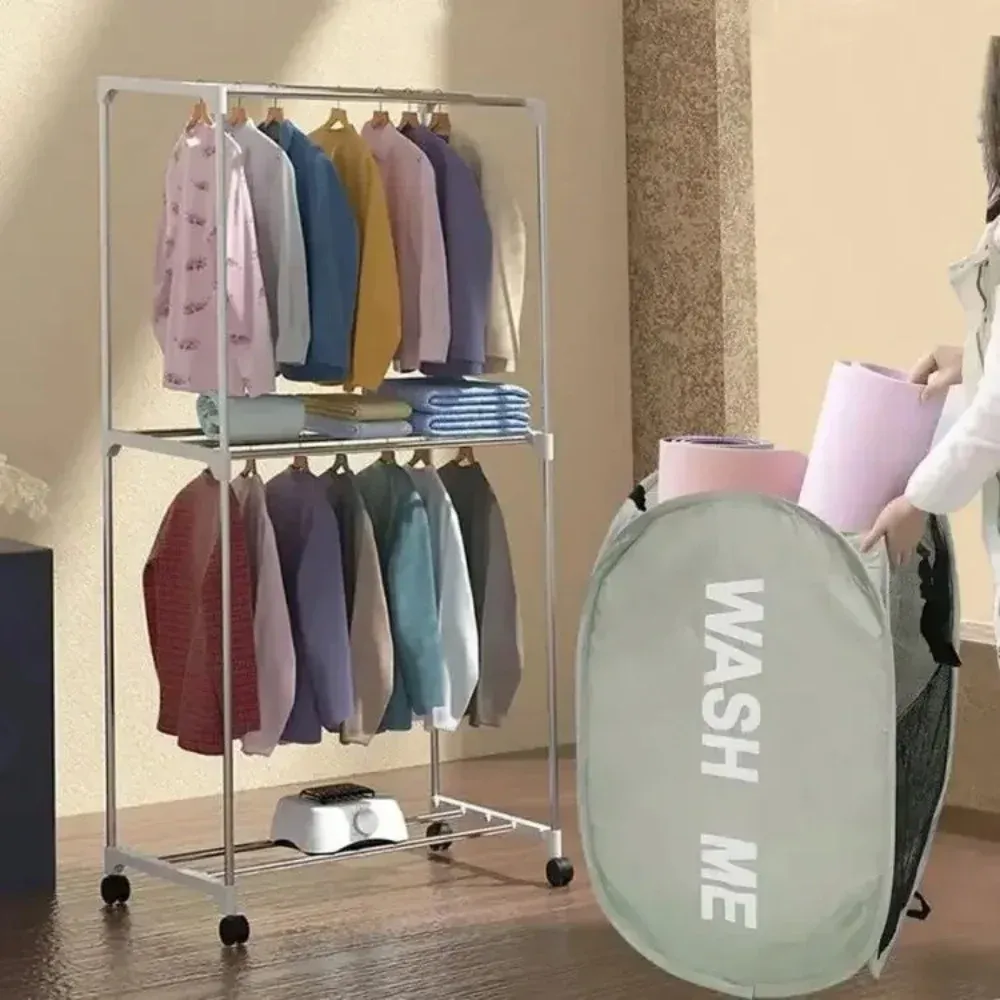 Panier à linge portable en maille pour dortoir, pliable et respirant, idéal pour le voyage et peu encombrant 4