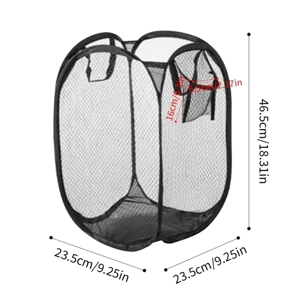 Panier à linge portable en maille pour dortoir, pliable et respirant, idéal pour le voyage et peu encombrant 6