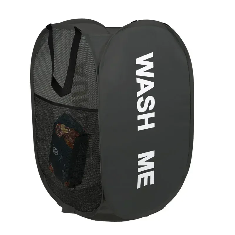 Panier à linge portable en maille pour dortoir, pliable et respirant, idéal pour le voyage et peu encombrant 10