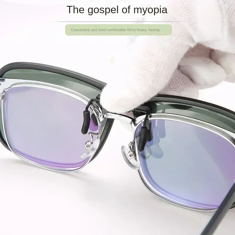 Lunettes de soleil polarisées à clip rabattable pour la conduite, verres photochromiques anti-éblouissement UV400, pour myopie 4