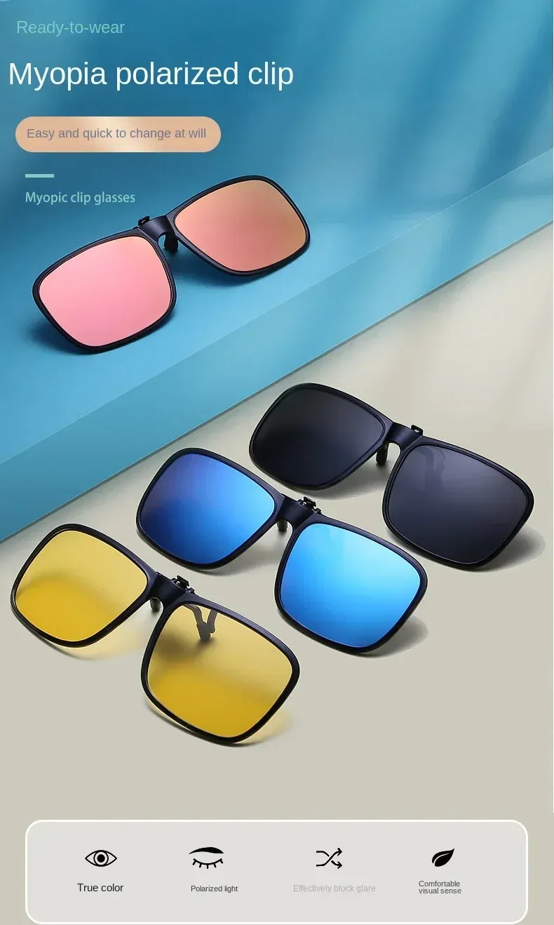Lunettes de soleil polarisées à clip rabattable, vue principale