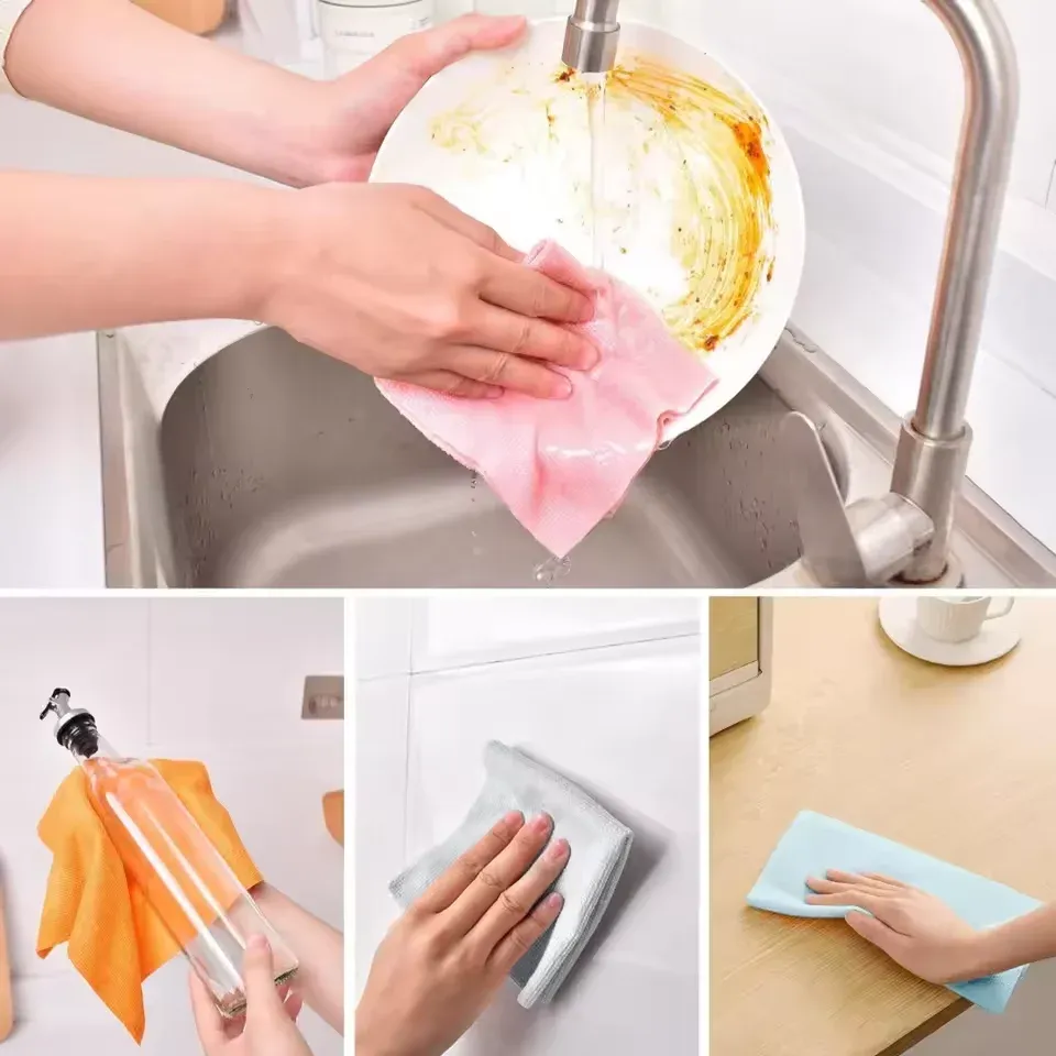 Lingettes microfibre dans la cuisine