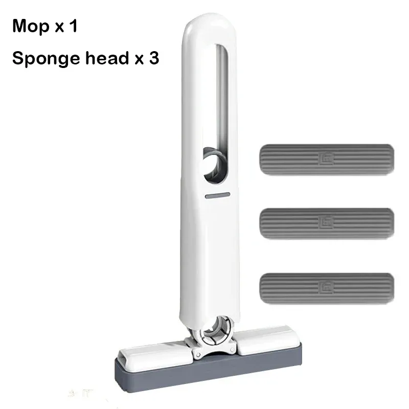 Mini serpillière pliable à poignée compacte avec système d'essorage puissant, pour le nettoyage des sols, bureaux, fenêtres, voitures, carrelages et murs 8