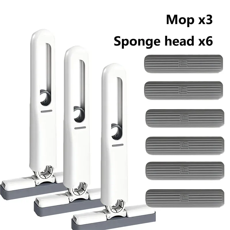 Mini serpillière pliable à poignée compacte avec système d'essorage puissant, pour le nettoyage des sols, bureaux, fenêtres, voitures, carrelages et murs 13