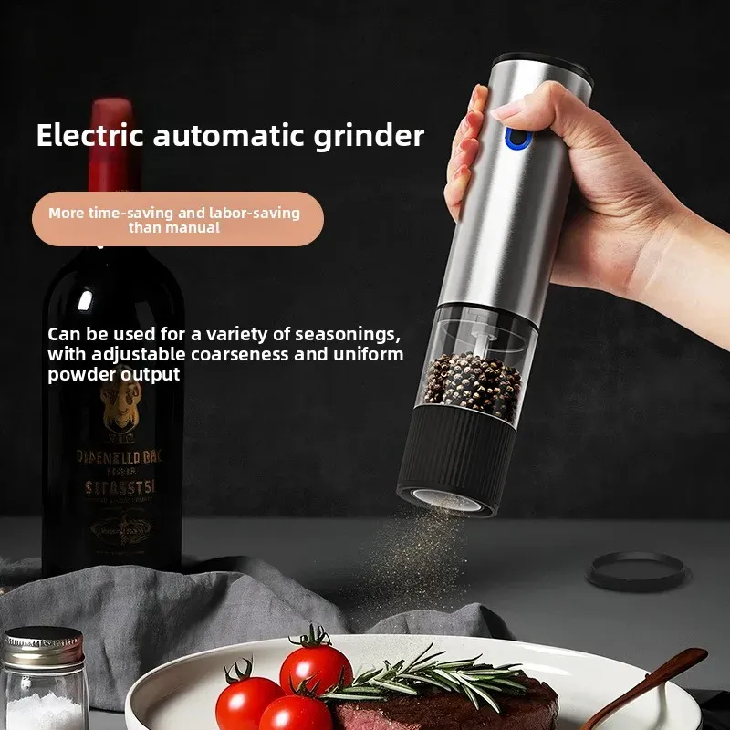 Moulin à sel et à poivre électrique automatique rechargeable, à mouture réglable 2