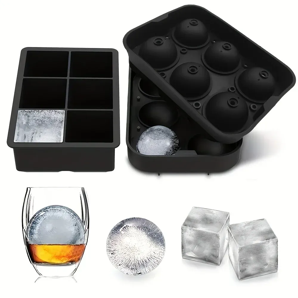 Plateau à glaçons en silicone à 6 cavités, outil de bar pour cocktails - Image 1