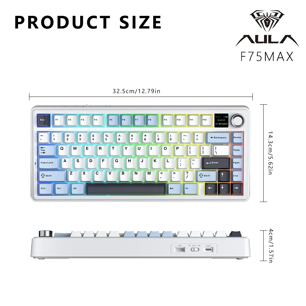 AULA F75 MAX, écran TFT