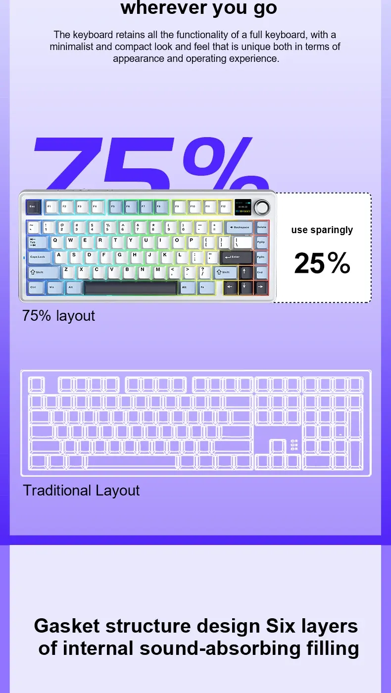 AULA F75 MAX, design élégant