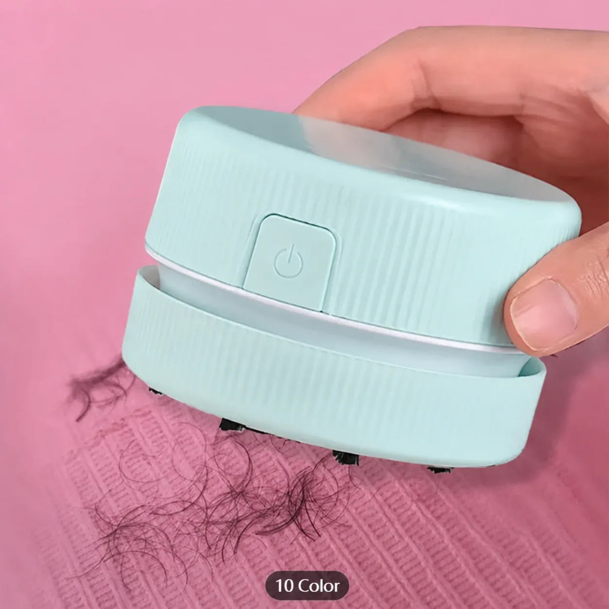 Mini aspirateur de bureau, nettoyeur portable pour miettes, papiers et débris de gomme, à batterie rechargeable avec brosse, coloris macaron mignon 3