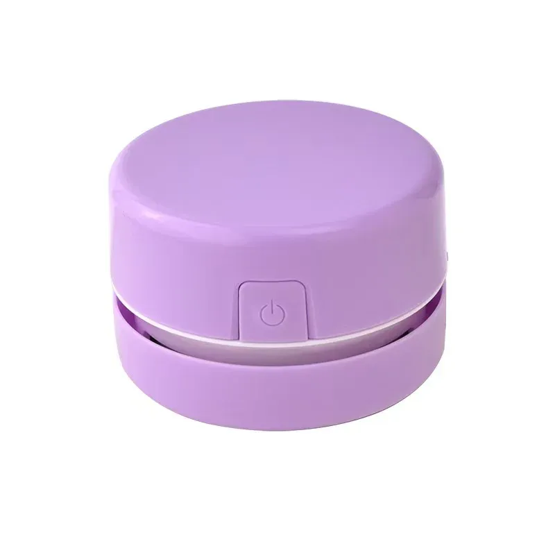 Mini aspirateur de bureau, nettoyeur portable pour miettes, papiers et débris de gomme, à batterie rechargeable avec brosse, coloris macaron mignon 10