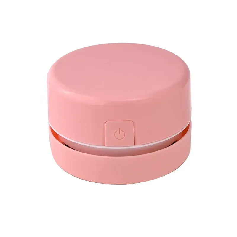 Mini aspirateur de bureau, nettoyeur portable pour miettes, papiers et débris de gomme, à batterie rechargeable avec brosse, coloris macaron mignon 8