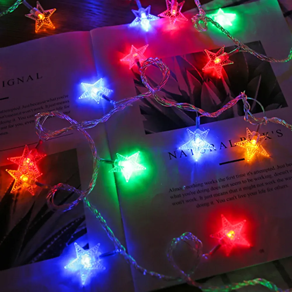 Guirlande lumineuse LED étoiles féeriques pour extérieur, décoration de Noël, mariage, fête, terrasse et jardin 4