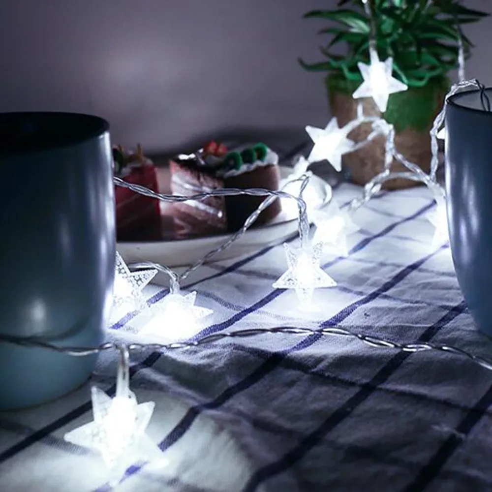 Guirlande lumineuse LED étoiles féeriques pour extérieur, décoration de Noël, mariage, fête, terrasse et jardin 5