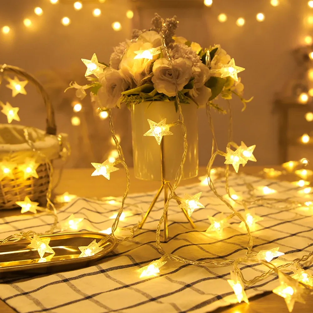 Guirlande lumineuse étoiles en décoration extérieure