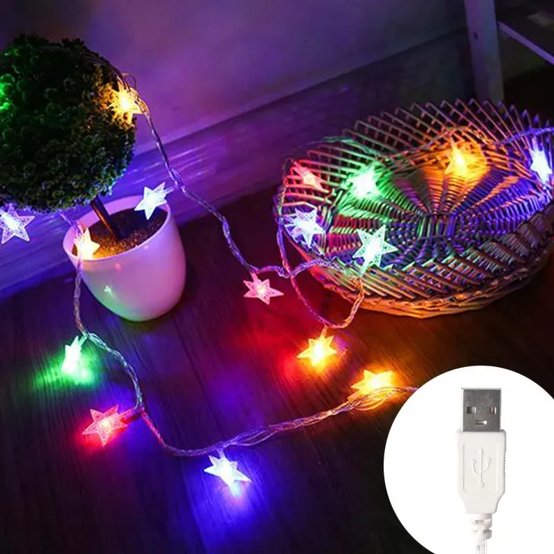 Guirlande lumineuse LED étoiles féeriques pour extérieur, décoration de Noël, mariage, fête, terrasse et jardin 12