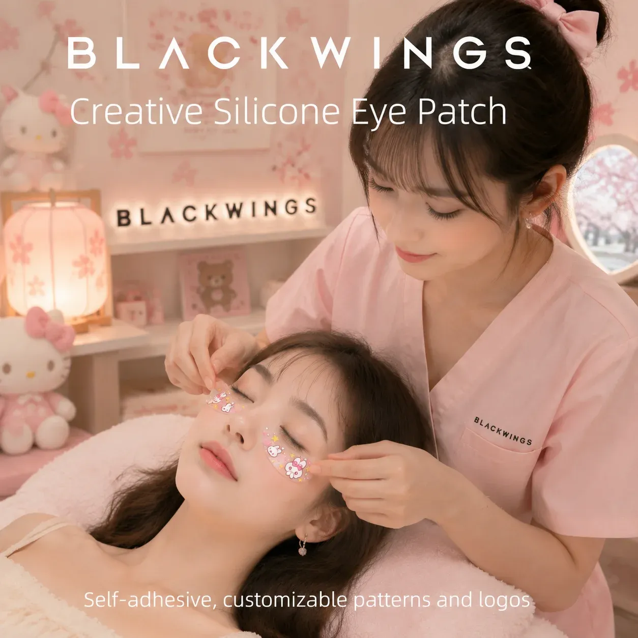 Masque pour les yeux en silicone Blackwings, masque en gel rafraîchissant réutilisable à motif, idéal pour les soins de la peau jour et nuit 6