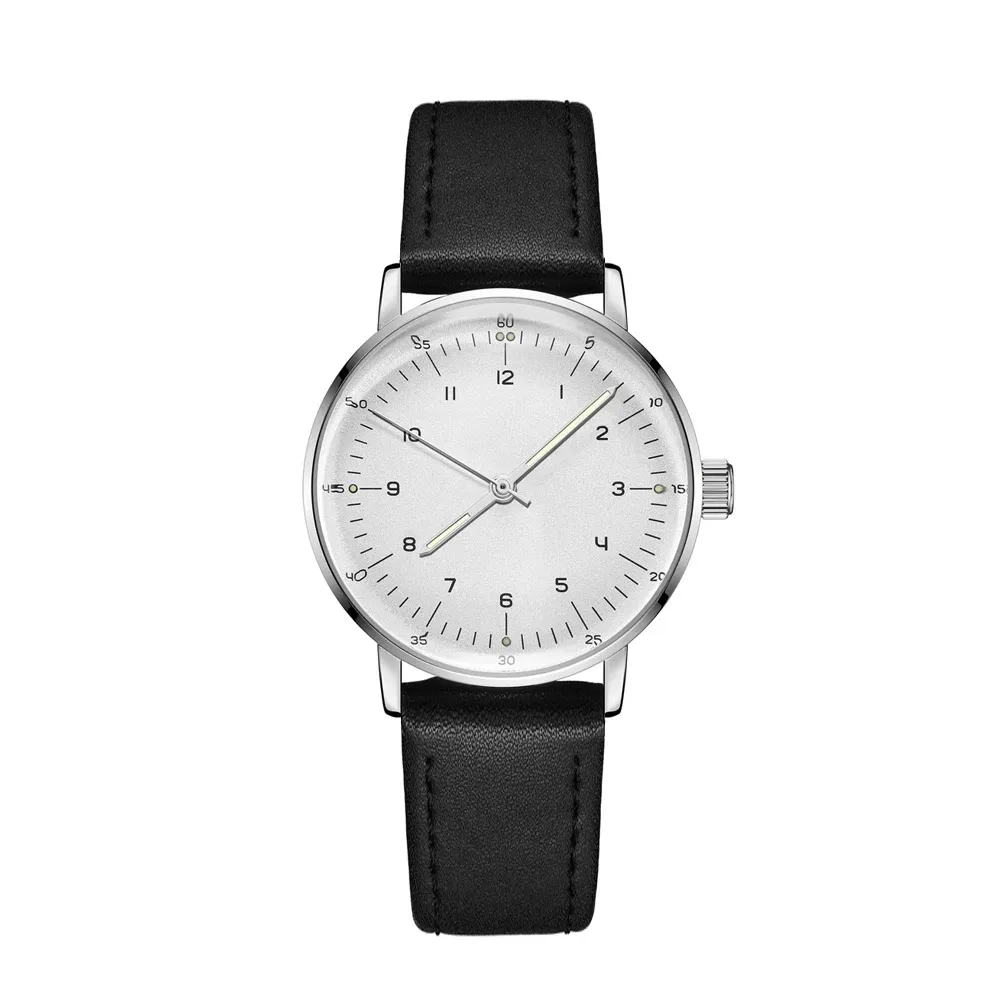 Montre mécanique minimaliste unisexe à mouvement automatique, verre bombé vintage - Image 1
