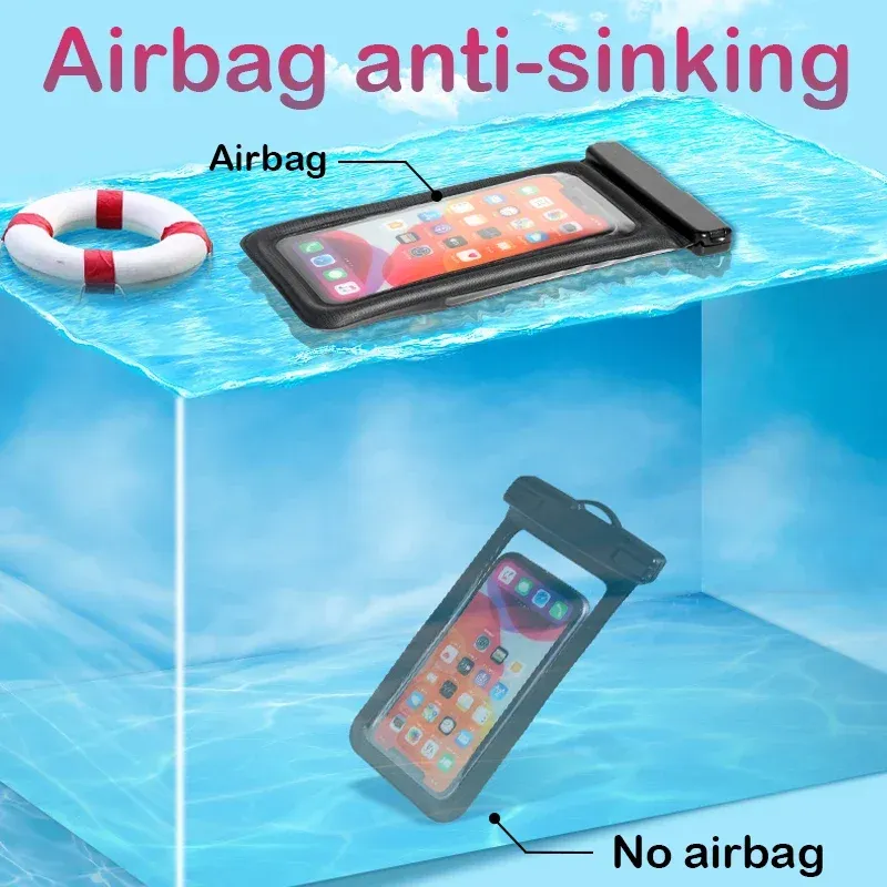 Coque de téléphone à airbag flottant avec pochette de bain étanche, compatible iPhone 11, 12, 13, 14 Pro Max, Samsung S22, S23, Xiaomi 13, Huawei P20 Lite, P30 Lite 4