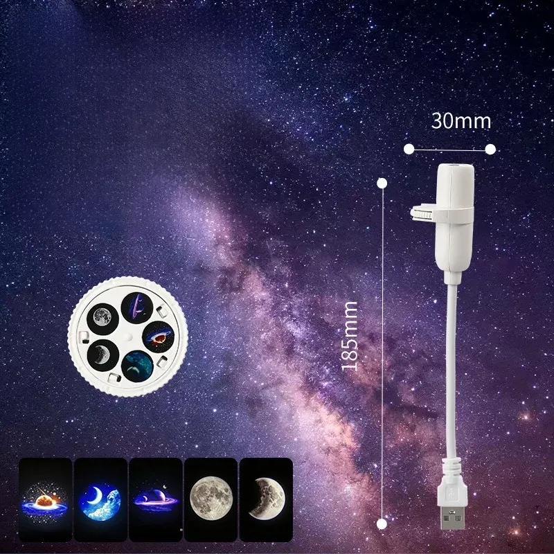 Lampe Ciel Étoilé USB Rotative 360° : Veilleuse LED Créative pour Chambre, Projecteur Lune et Étoiles 9