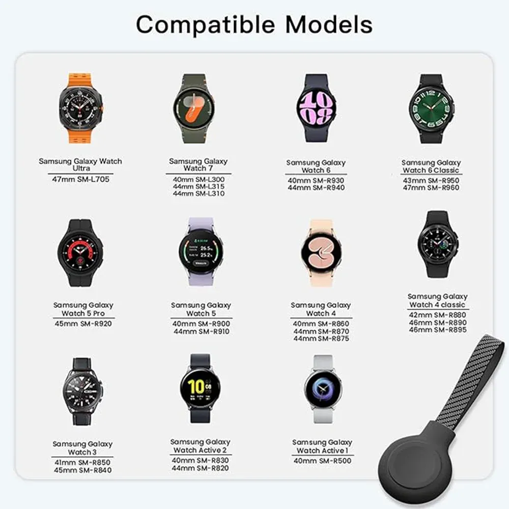 Chargeur sans fil magnétique portable de type C pour montre Samsung Galaxy, compatible Ultra, 8, 7, 6 et 5, avec lanière Bonola 6