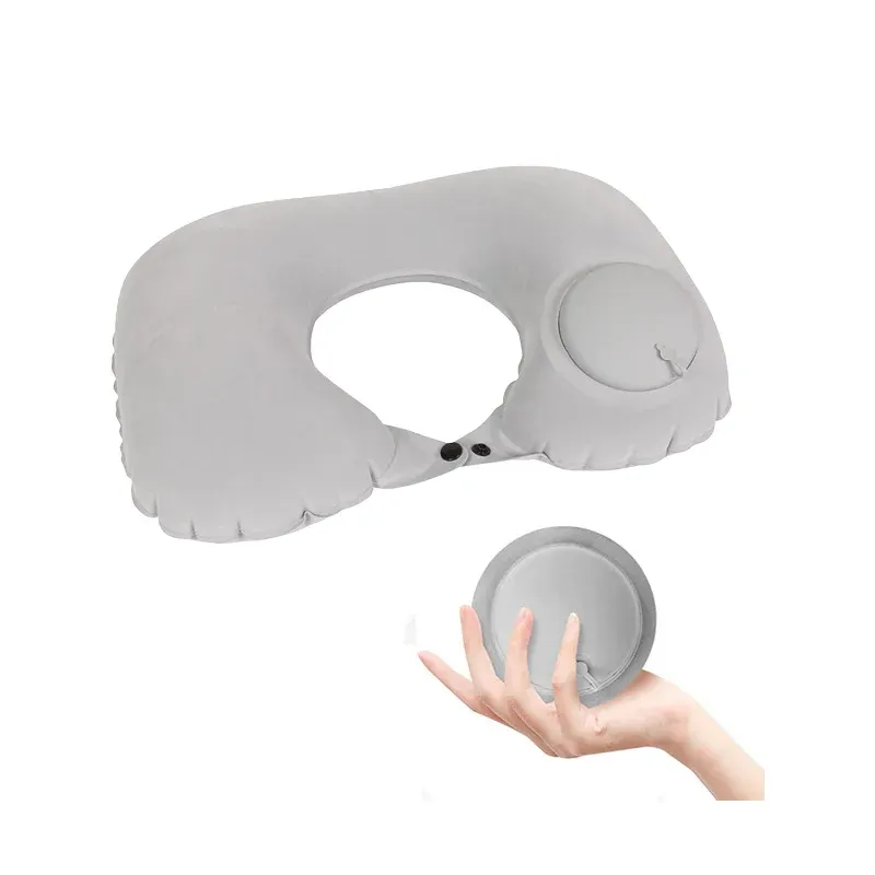 Oreiller de voyage gonflable en forme de U pour l'avion, ultraléger et portable, à gonflage automatique, soutien cervical