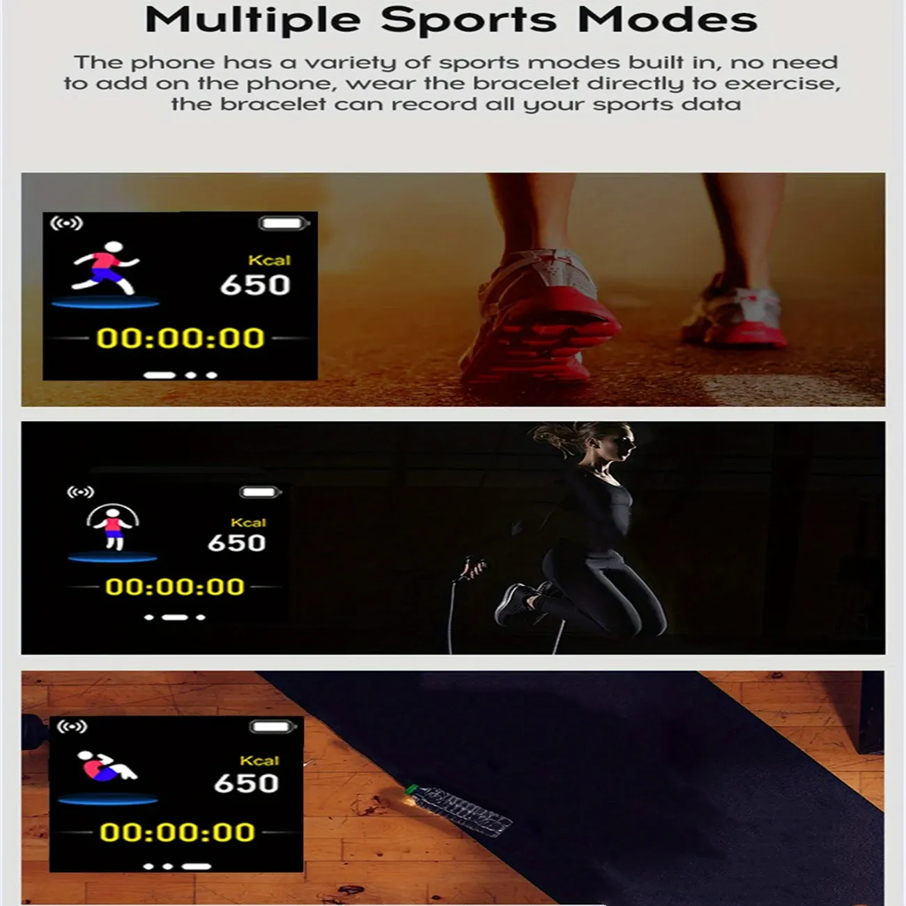 Montre connectée Bluetooth pour homme et femme, montre de sport avec bracelet fitness, lecteur de téléphone connecté, contrôle de la musique, montre numérique 2