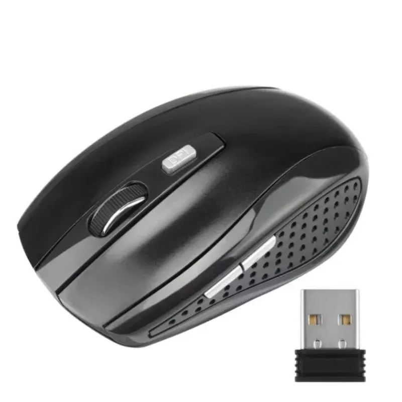 Souris de jeu sans fil 2,4 GHz à DPI réglable jusqu'à 1600, ergonomique, pour ordinateur de bureau et portable, compatible MacBook 6