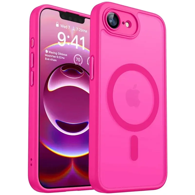 Coque magnétique transparente mate antichoc compatible MagSafe pour iPhone 17, 16E, 16, 15, 14, 13 Pro Max et Plus