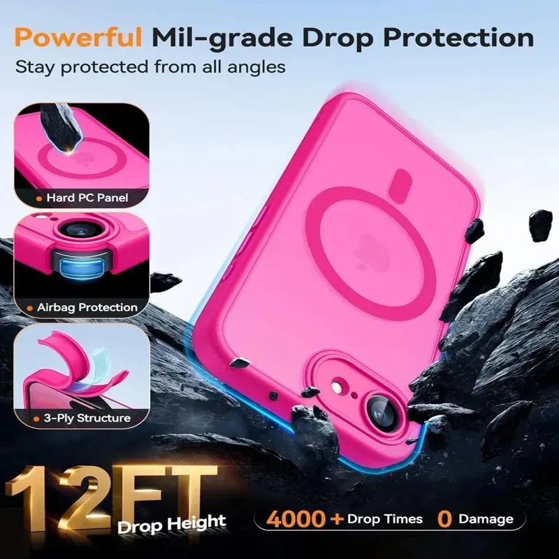 Coque magnétique translucide mate, détail du design