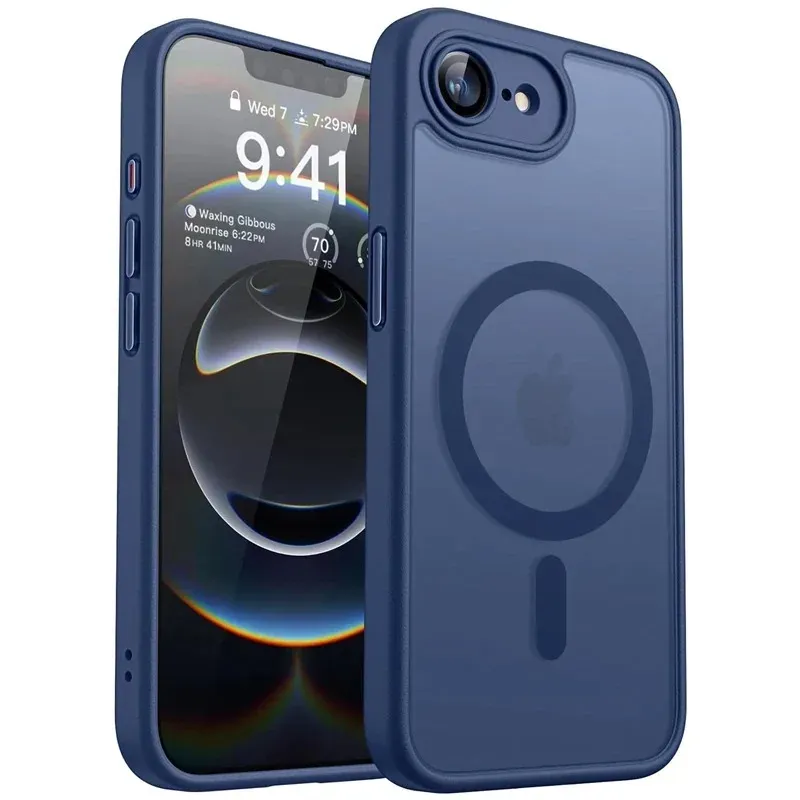 Coque magnétique transparente mate antichoc compatible MagSafe pour iPhone 17, 16E, 16, 15, 14, 13 Pro Max et Plus 7