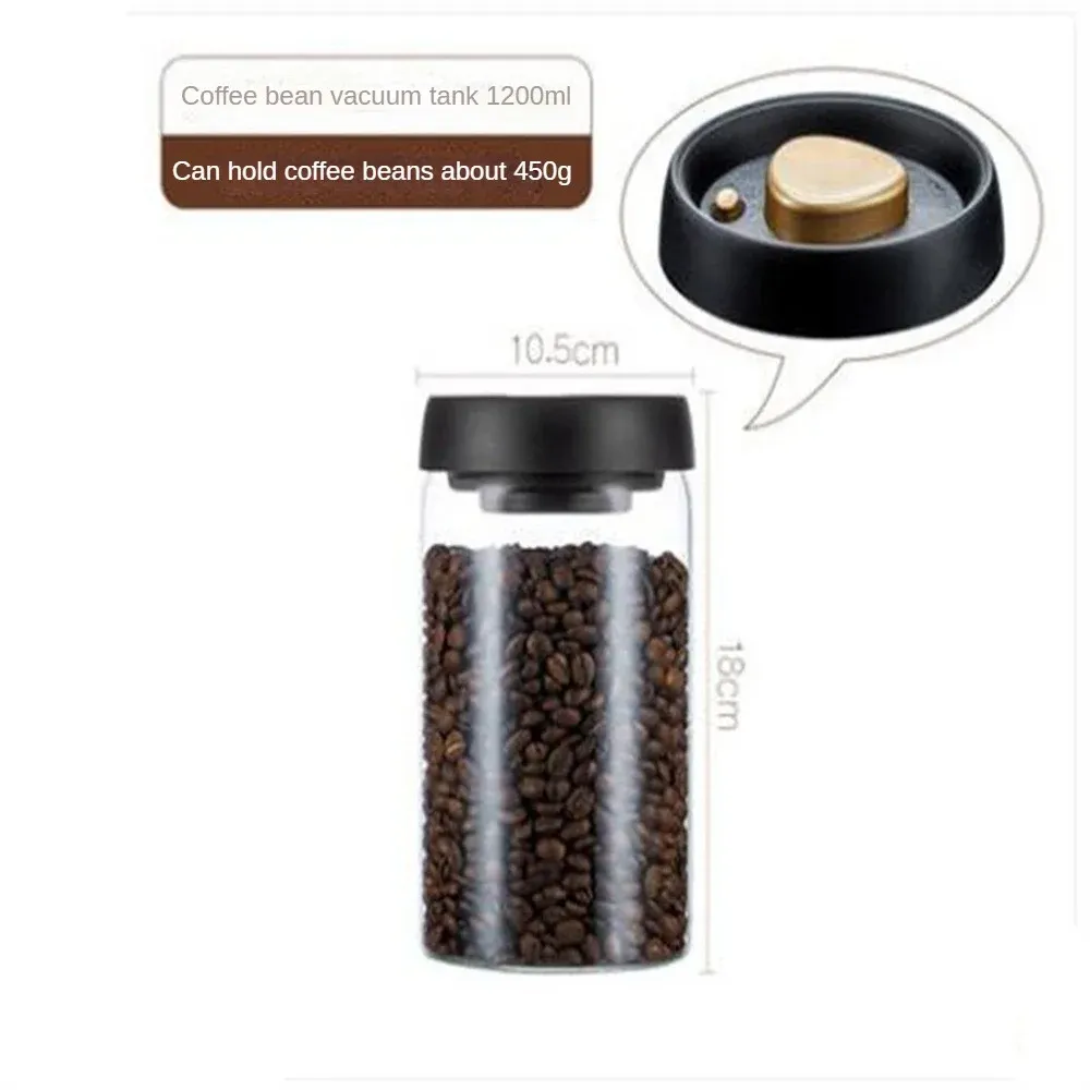 Récipient en verre scellé sous vide pour grains de café et thé, résistant à l'humidité 9