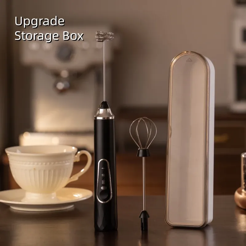 Mousseur à lait électrique sans fil à charge USB-C en acier inoxydable 5