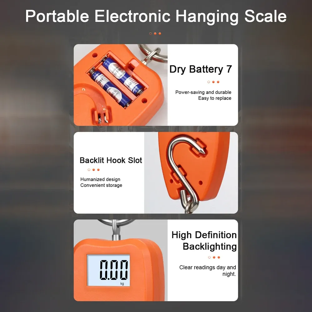 Pèse-bagages électronique avec écran LCD, capacité 200 kg 3
