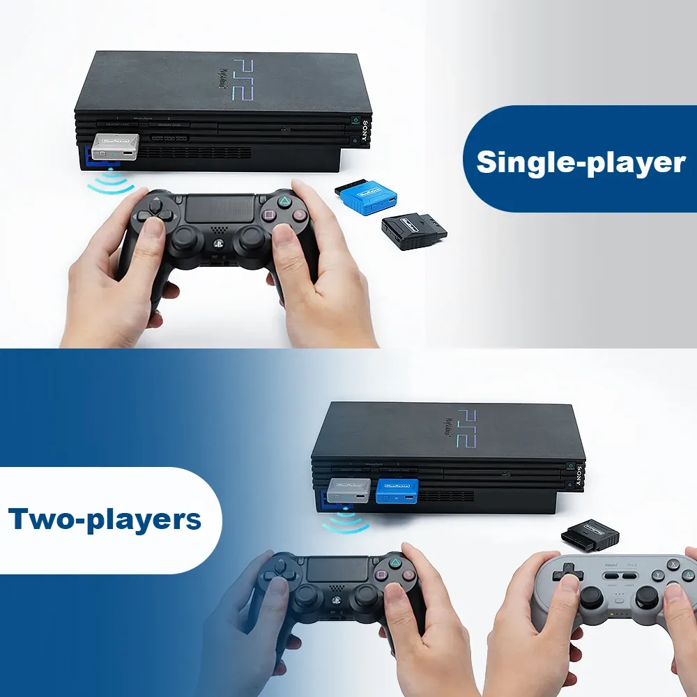 RetroScaler Mini – Adaptateur récepteur BlueRetro pour PS1, PS One et PS2 – Compatible avec manettes sans fil 8BitDo, PS4, PS5 et Xbox Series X|S 5