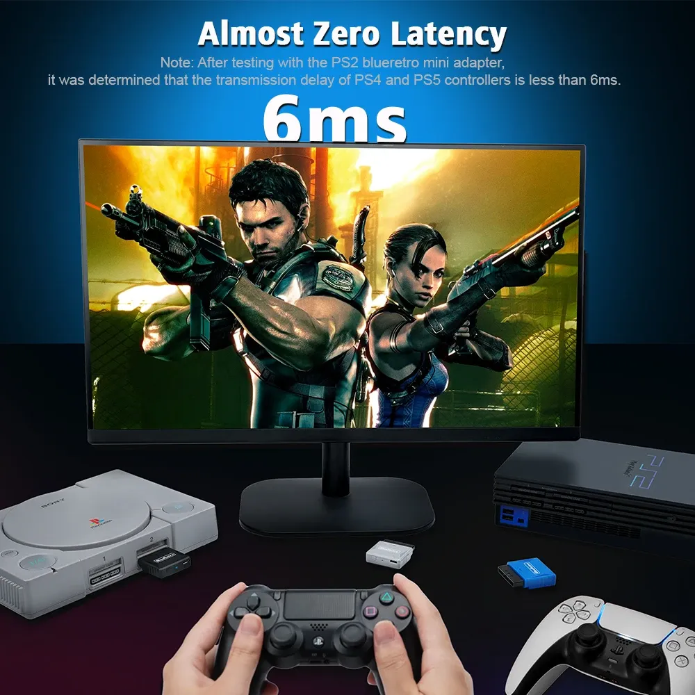 RetroScaler Mini – Adaptateur récepteur BlueRetro pour PS1, PS One et PS2 – Compatible avec manettes sans fil 8BitDo, PS4, PS5 et Xbox Series X|S 6
