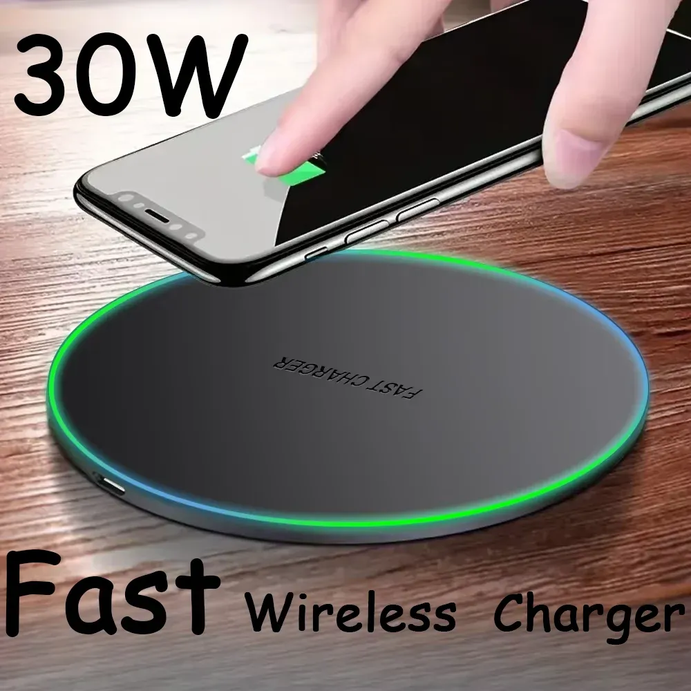 Chargeur sans fil 30 W compatible iPhone et Samsung