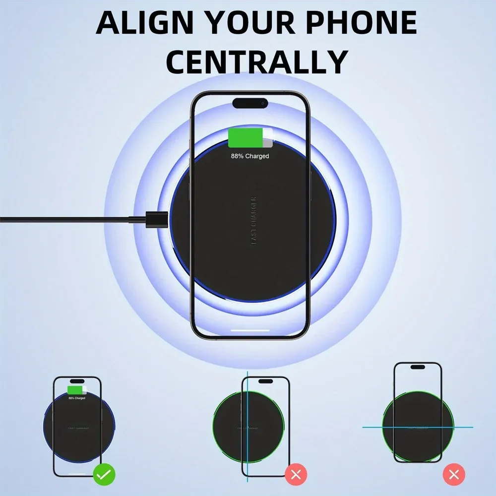 Chargeur sans fil 30 W compatible iPhone et Samsung 5
