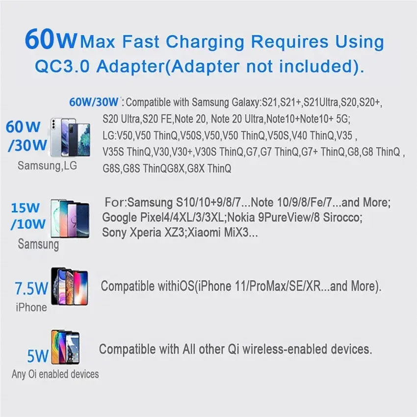 Chargeur sans fil, finition soignée